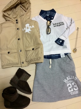 Aya Nakaegawaさん（キッズ・90cm）の冬コーディネート