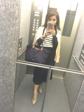「NOLLEY’S（ノーリーズ）のアイテム（ノーカラージャケット）」を使った、mico.aさん（レディース・148cm）の春コーディネート