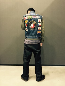 「レーヨンシャツ」｜「アイテム（その他アウター）」を使った、T.Sさん（メンズ・178cm）の冬コーディネート