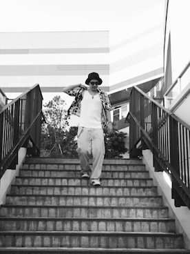 「FAR EASTERN ENTHUSIAST（ファーイースタンエンスージアスト）のアイテム（シューズ）」を使った、T.Sさん（メンズ・178cm）の夏コーディネート