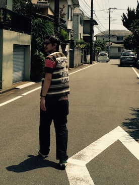 「FAR EASTERN ENTHUSIAST（ファーイースタンエンスージアスト）のアイテム（シューズ）」を使った、T.Sさん（メンズ・178cm）の夏コーディネート