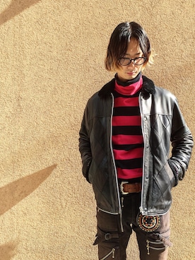 「NADA.（ナダ）のアイテム」を使った、DJ OGANIKさん（メンズ・178cm）の冬コーディネート