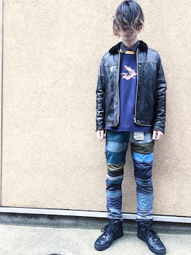 「NADA.（ナダ）のアイテム」を使った、DJ OGANIKさん（メンズ・178cm）の冬コーディネート