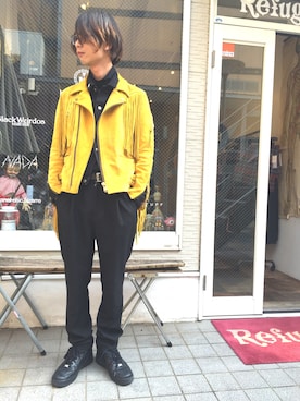 「blackmeans（ブラックミーンズ）のアイテム（ジャケット/アウター）」を使った、DJ OGANIKさん（メンズ・178cm）の冬コーディネート
