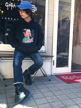 DJ OGANIKさん（メンズ・178cm）の冬コーディネート