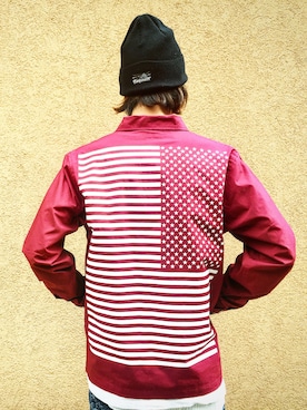 「FLAGSTUFF（フラグスタフ）のアイテム（ジャケット/アウター）」を使った、DJ OGANIKさん（メンズ・178cm）の春コーディネート