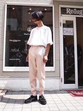 「SUB-AGE.（サベージ）のアイテム（シューズ）」を使った、DJ OGANIKさん（メンズ・178cm）の秋コーディネート