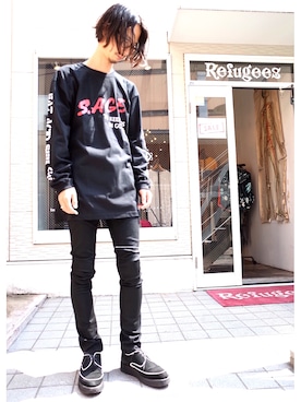 「SUB-AGE.（サベージ）のアイテム（シューズ）」を使った、DJ OGANIKさん（メンズ・178cm）の秋コーディネート