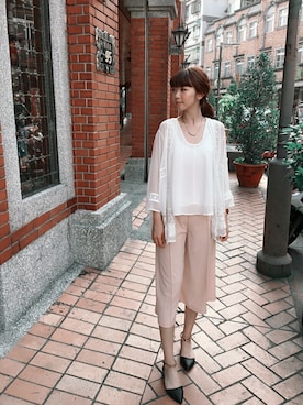 「PULL&BEAR（プルアンドベア）のアイテム（その他アウター）」を使った、周宛吟さん（レディース・162cm）の春コーディネート