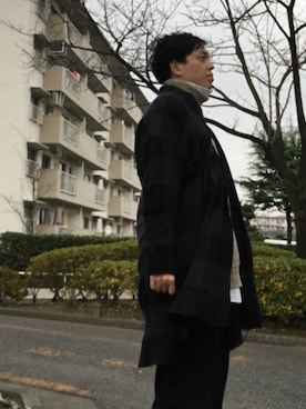 「pas de calais（パドカレ）のアイテム（その他アウター）」を使った、kenchaさん（メンズ・170cm）の冬コーディネート