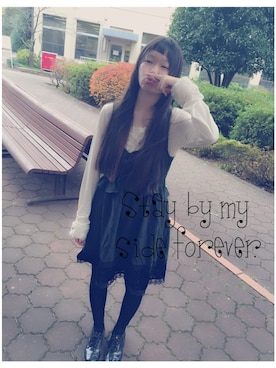 Axes Femme アクシーズファム のワンピース グリーン系 を使った人気ファッションコーディネート 髪型 スーパーロングヘアー Wear