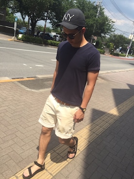 「M（エム）のアイテム（パンツ）」を使った、おりゅうさん（メンズ・178cm）の夏コーディネート