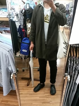 「used mix」｜「アイテム（トレンチコート）」を使った、たかはしさん（メンズ・187cm）の春コーディネート