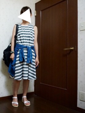 「H&M（エイチ・アンド・エム）のアイテム（ワンピース、その他）」を使った、ソラすけさん（レディース・157cm）の夏コーディネート