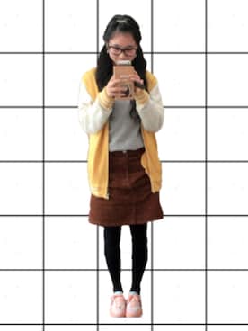 「WC（ダブル シー）のアイテム（スタジャン）」を使った、Kiyomiさん（レディース・154cm）の冬コーディネート