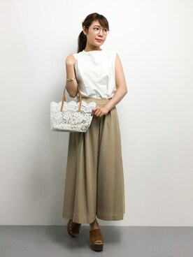 「スカウチョ」｜Ayaka.·˖*✩さん（レディース・160cm）の夏コーディネート