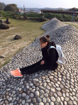 「アイテム（バックパック/リュック、シルバー系）」を使った、AsHlEyさん（レディース・159cm）の夏コーディネート