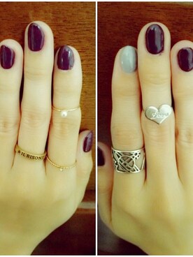 「ショートネイル」｜「アイテム（アクセサリー）」を使った、なつみさん（レディース・146cm）の秋コーディネート