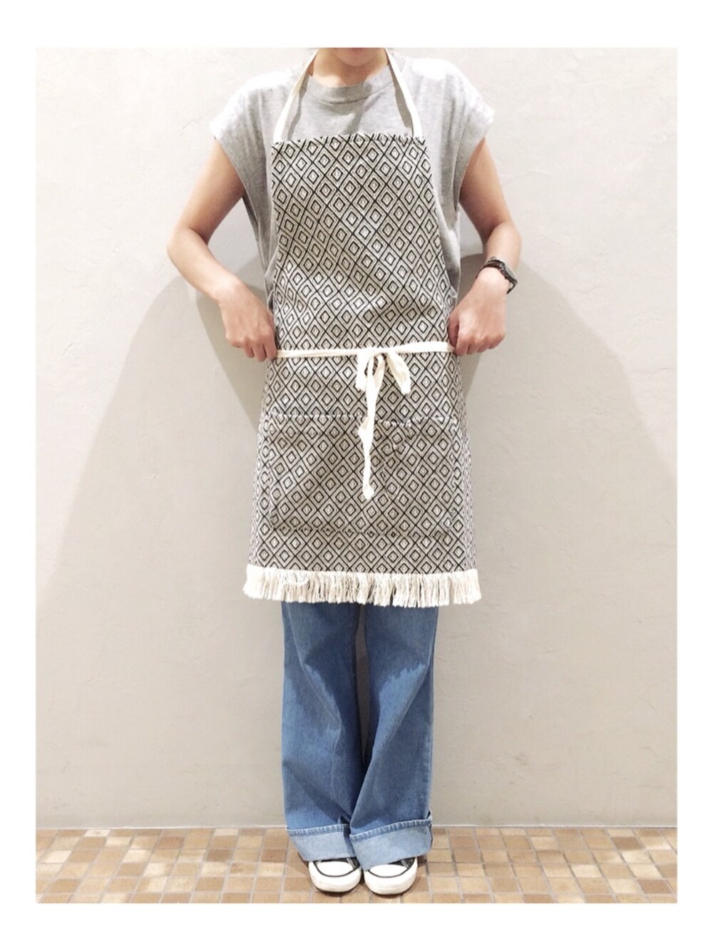 MURATA_157cmさんの「柄織りエプロン（recette）」を使ったコーディネート