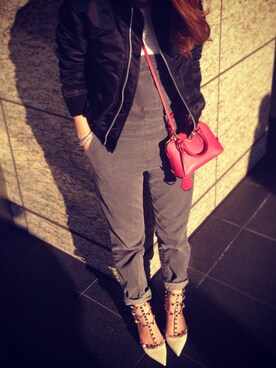 「STUNNING LURE（スタニングルアー）のアイテム（ブルゾン）」を使った、mamiさん（レディース・156cm）の春コーディネート