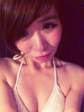 「shopristのアイテム（水着、ホワイト系）」を使った、TOMOMISUZUKIさん（レディース・154cm）の夏コーディネート