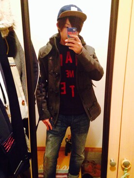 さぼてんさん（メンズ・167cm）の冬コーディネート