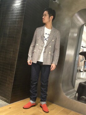 「URBAN RESEARCH（アーバンリサーチ）のアイテム（その他シューズ）」を使った、ムーライさん（メンズ・175cm）の春コーディネート