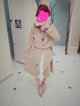 「CECIL McBEE（セシルマクビー）のアイテム（トレンチコート）」を使った、みちゅめろさん（レディース・161cm）の春コーディネート