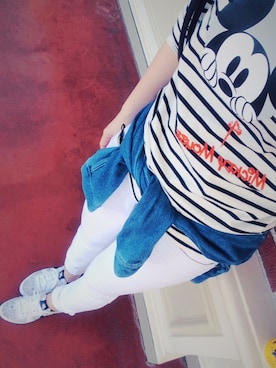 「CECIL McBEE（セシルマクビー）のアイテム（デニムジャケット）」を使った、みちゅめろさん（レディース・161cm）の春コーディネート
