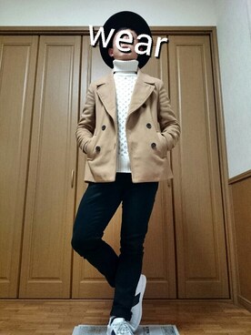 「OLD NAVY（オールドネイビー）のアイテム（ピーコート）」を使った、男子高校生さん（メンズ・170cm）の冬コーディネート