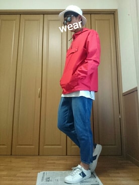 「WEGO（ウィゴー）のアイテム（マウンテンパーカー）」を使った、男子高校生さん（メンズ・170cm）の春コーディネート