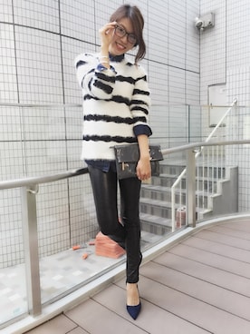 「シャツイン」｜「アイテム（その他アウター）」を使った、MARIKOさん（レディース・170cm）の冬コーディネート