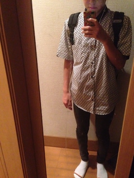「ANAP（アナップ）のアイテム（パンツ）」を使った、青木翔也さん（メンズ・161cm）の秋コーディネート