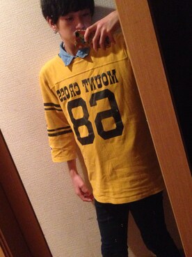 「ANAP（アナップ）のアイテム（パンツ）」を使った、青木翔也さん（メンズ・161cm）の秋コーディネート