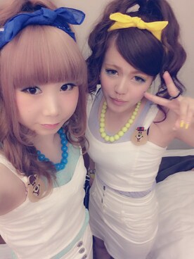 「WC（ダブル シー）のアイテム（ヘアゴム、ベージュ系）」を使った、みくぴすさん（レディース・159cm）の夏コーディネート