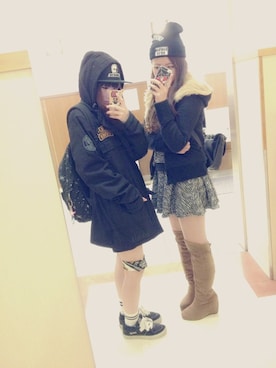 「SKULLSKATES」｜みくぴすさん（レディース・159cm）の春コーディネート