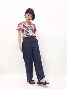 「LUCA/LADY LUCK LUCA（ルカ/レディラックルカ）のアイテム（パンツ）」を使った、まみむさん（レディース・157cm）の春コーディネート