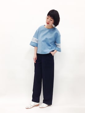 「EN ROUTE（アンルート）のアイテム（Tシャツ/カットソー）」を使った、まみむさん（レディース・157cm）の春コーディネート