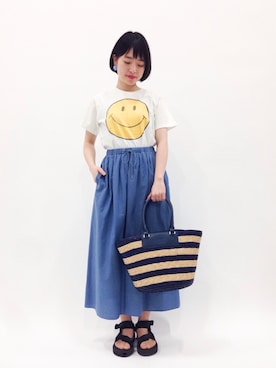 「ニコちゃん」｜「アイテム（その他シューズ）」を使った、まみむさん（レディース・157cm）の春コーディネート