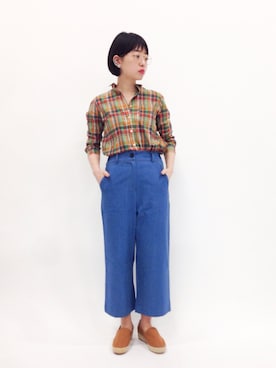 「haco!（ハコ）のアイテム（モカシン/デッキシューズ）」を使った、まみむさん（レディース・157cm）の春コーディネート