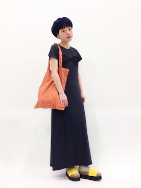 「マキシ丈ワンピ」｜まみむさん（レディース・157cm）の春コーディネート
