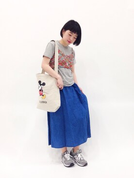 「CHAPTER WORLD PREMIUM（チャプターワールドプレミアム）のアイテム（シューズ）」を使った、まみむさん（レディース・157cm）の春コーディネート