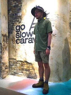 「アイテム（シャツ/ブラウス）」を使った、goslowcaravan  そうちゃんさん（メンズ・179cm）の夏コーディネート