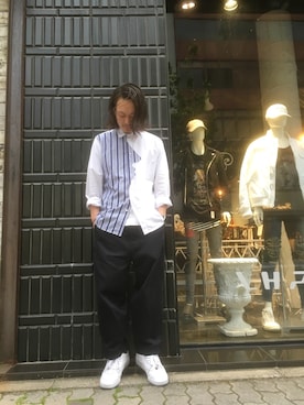 「L.H.P（エルエイチピー）のアイテム（Tシャツ/カットソー）」を使った、kazuya muraiさん（メンズ・168cm）の春コーディネート