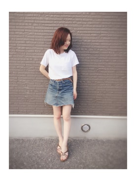 「アイテム（スカート）」を使った、Kana Ogawaさん（レディース・158cm・10代）の夏コーディネート