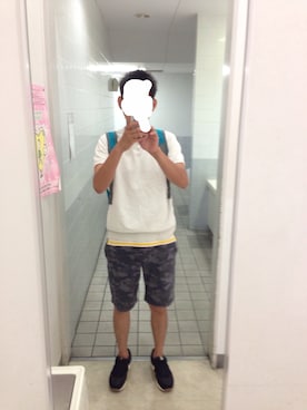 「BEAMS PLUS（ビームスプラス）のアイテム（Tシャツ/カットソー）」を使った、AK190さん（メンズ・168cm）の夏コーディネート