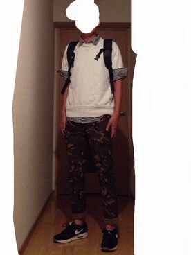 「BEAMS PLUS（ビームスプラス）のアイテム（Tシャツ/カットソー）」を使った、AK190さん（メンズ・168cm）の夏コーディネート
