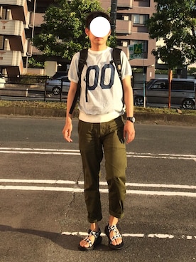 「BEAMS PLUS（ビームスプラス）のアイテム（Tシャツ/カットソー）」を使った、AK190さん（メンズ・168cm）の春コーディネート