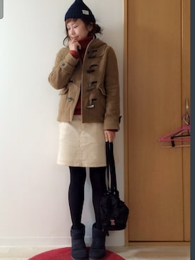 「Another Edition（アナザーエディション）のアイテム（ダッフルコート）」を使った、shihoさん（レディース・155cm）の冬コーディネート