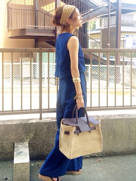「アイテム（バングル/リストバンド）」を使った、shihoさん（レディース・155cm・20代）の夏コーディネート